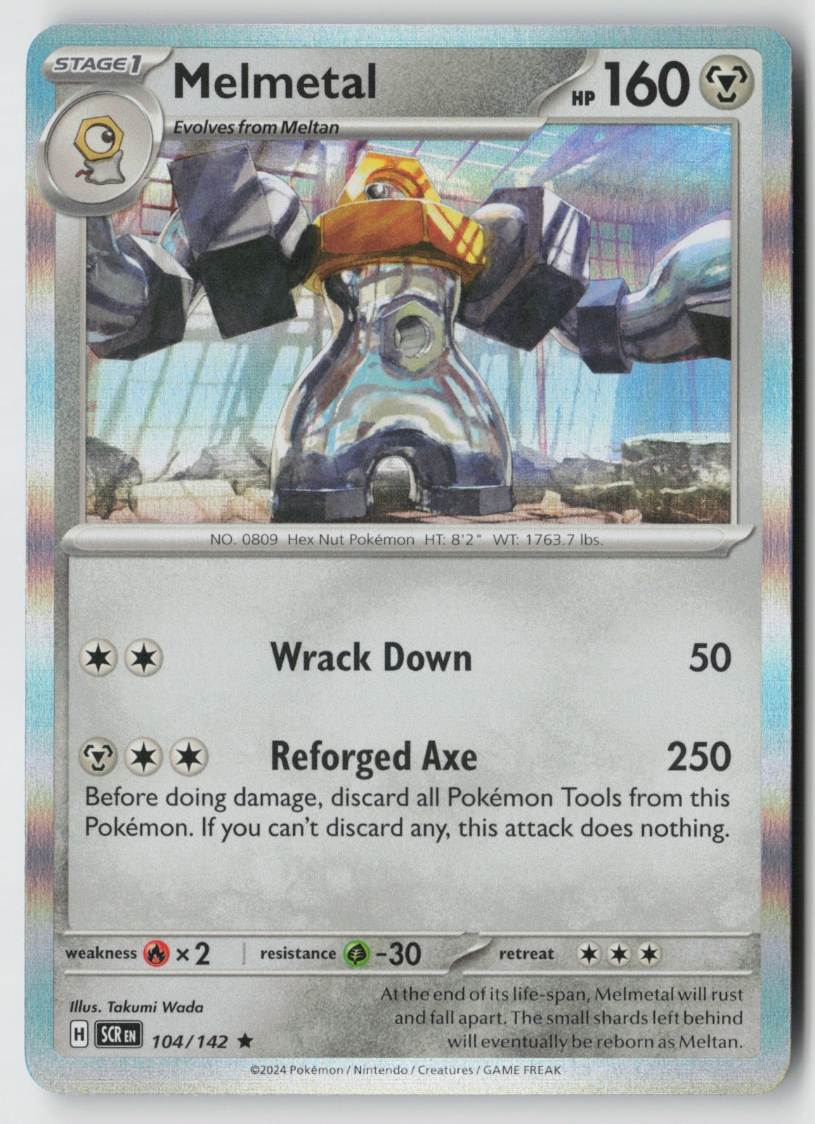 Melmetal 104/142 SV07: Stellar Crown Rare Holo NM Takumi Wada