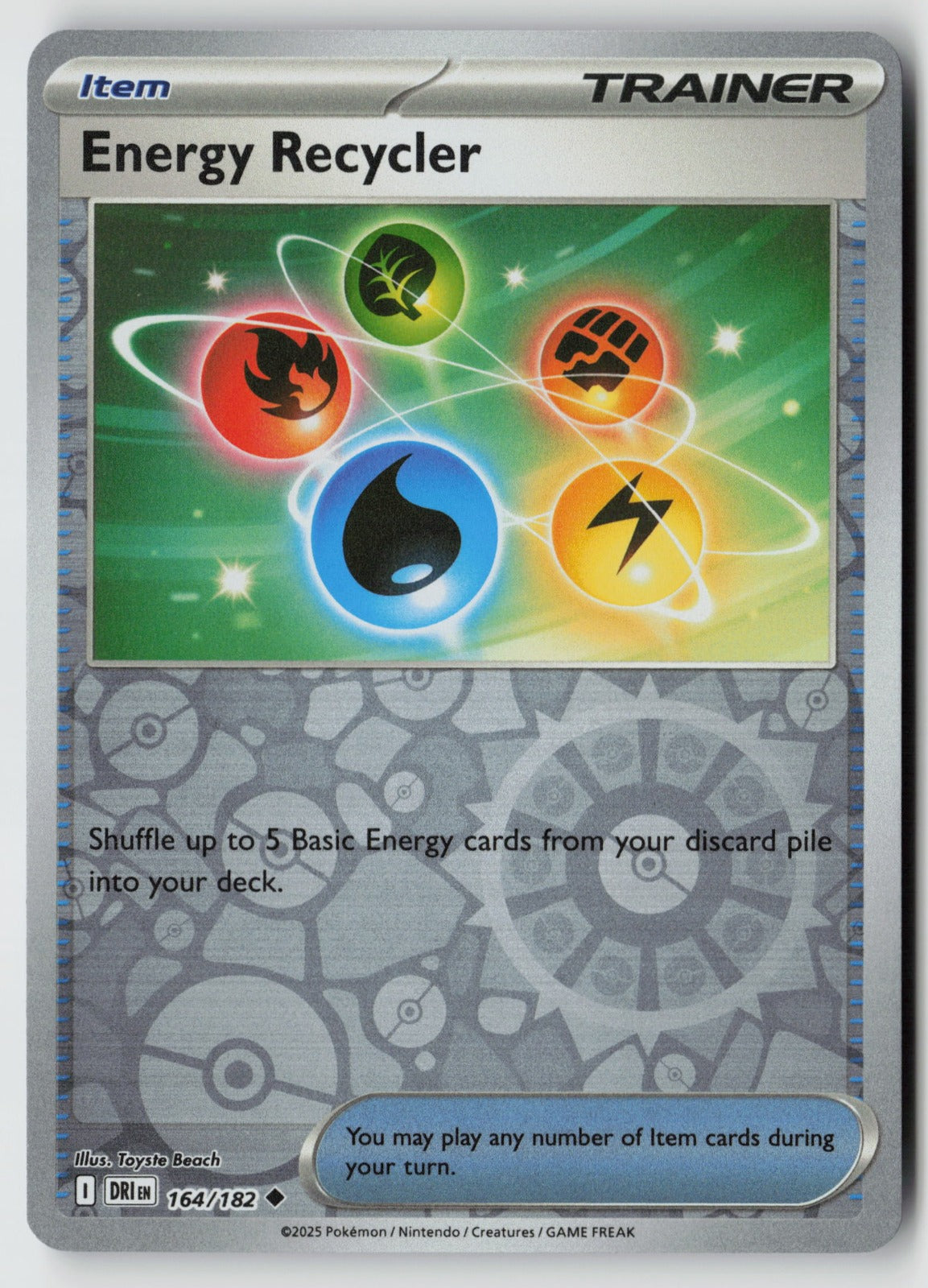 Energy Recycler 164/182 SV10: Destined Rivals Uncommon Reverse Holo NM