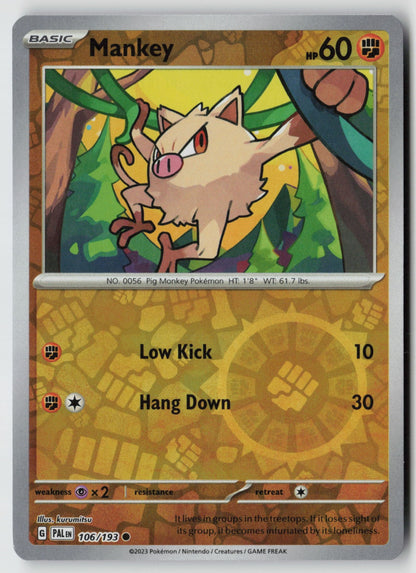 Mankey 106/193 SV02: Paldea Evolved Common Reverse Holo NM kurumitsu