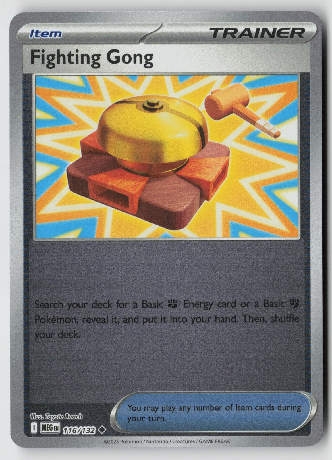 Fighting Gong 116/132 ME01: Mega Evolution Uncommon Reverse Holo NM Toyste Beach