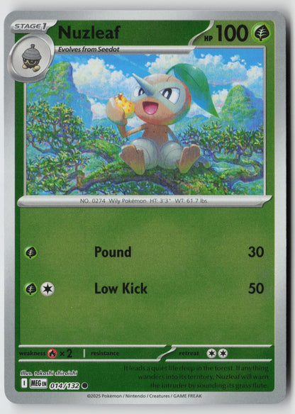 Nuzleaf 014/132 ME01: Mega Evolution Common Reverse Holo NM takashi shiraishi