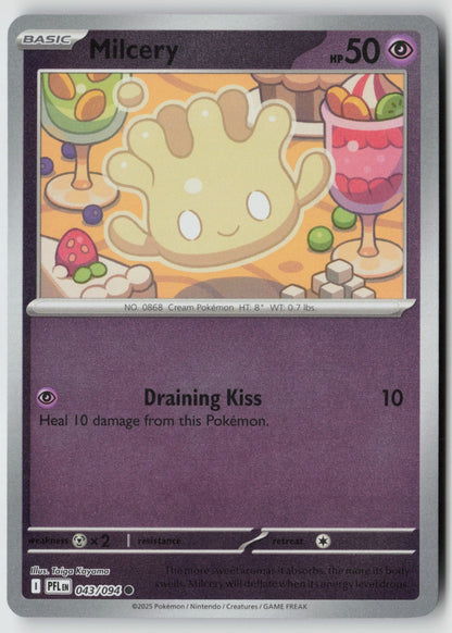 Milcery 043/094 ME02: Phantasmal Flames Common Reverse Holo NM Taiga Kayama