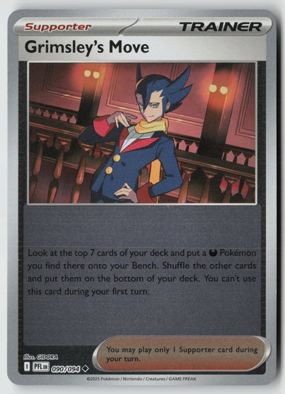 Grimsley's Move 090/094 ME02: Phantasmal Flames Uncommon Reverse Holo NM GIDORA