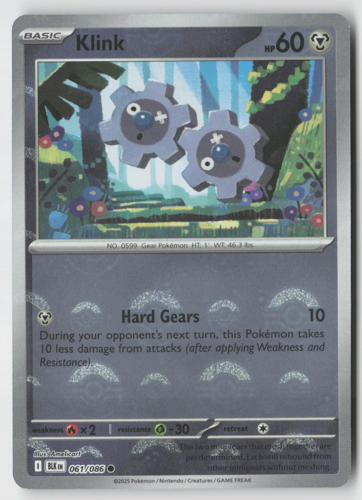 Klink (Poke Ball Pattern) 061/086 SV: Black Bolt Common Holo NM Amelicart
