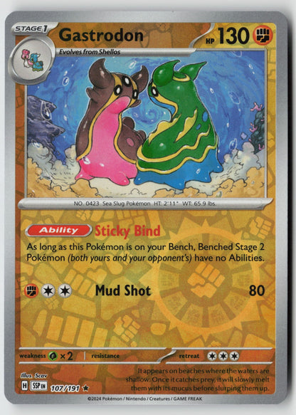 Gastrodon 107/191 SV08: Surging Sparks Rare Reverse Holo NM Scav