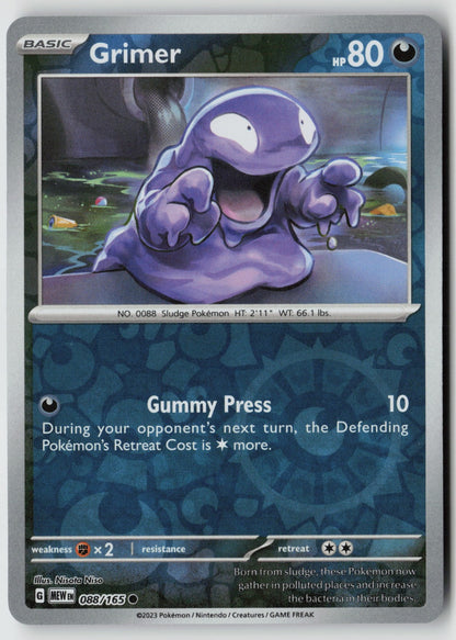 Grimer 088/165 SV: Scarlet & Violet 151 Common Reverse Holo NM Nisota Niso