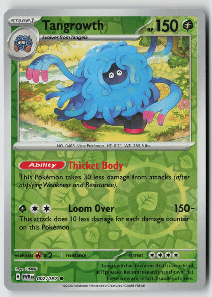 Tangrowth 002/167 SV06: Twilight Masquerade Common Reverse Holo NM LINNE