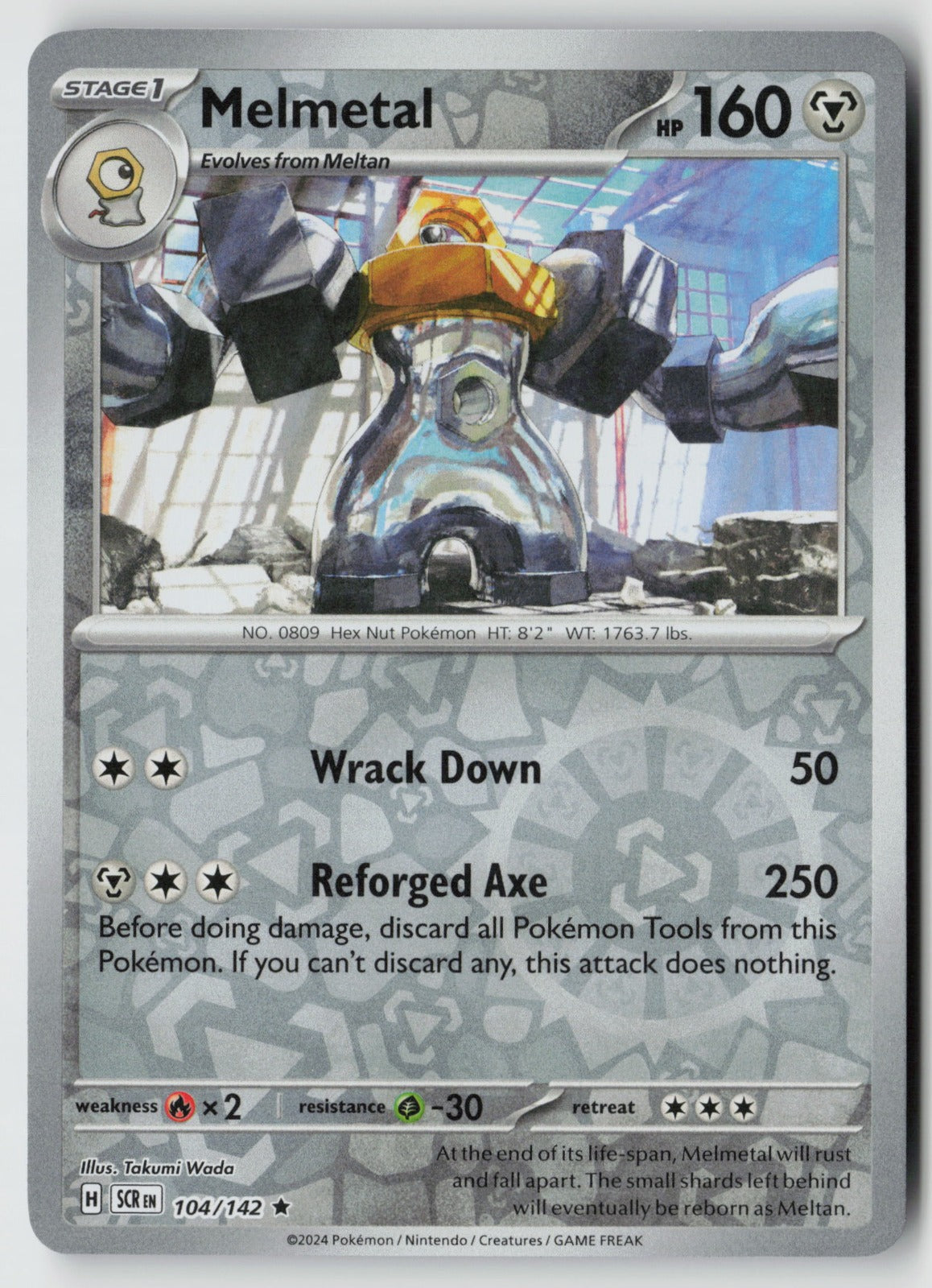 Melmetal 104/142 SV07: Stellar Crown Rare Reverse Holo NM Takumi Wada
