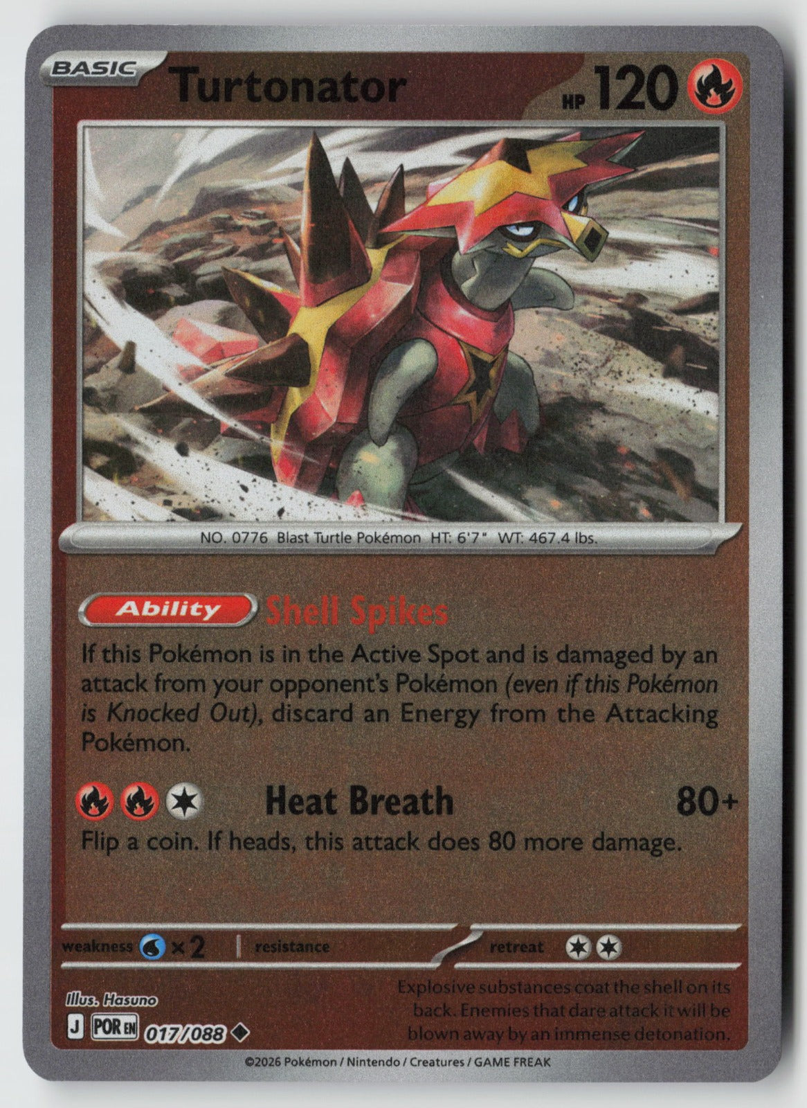 Turtonator 017/088 ME03: Perfect Order Uncommon Reverse Holo NM Hasuno