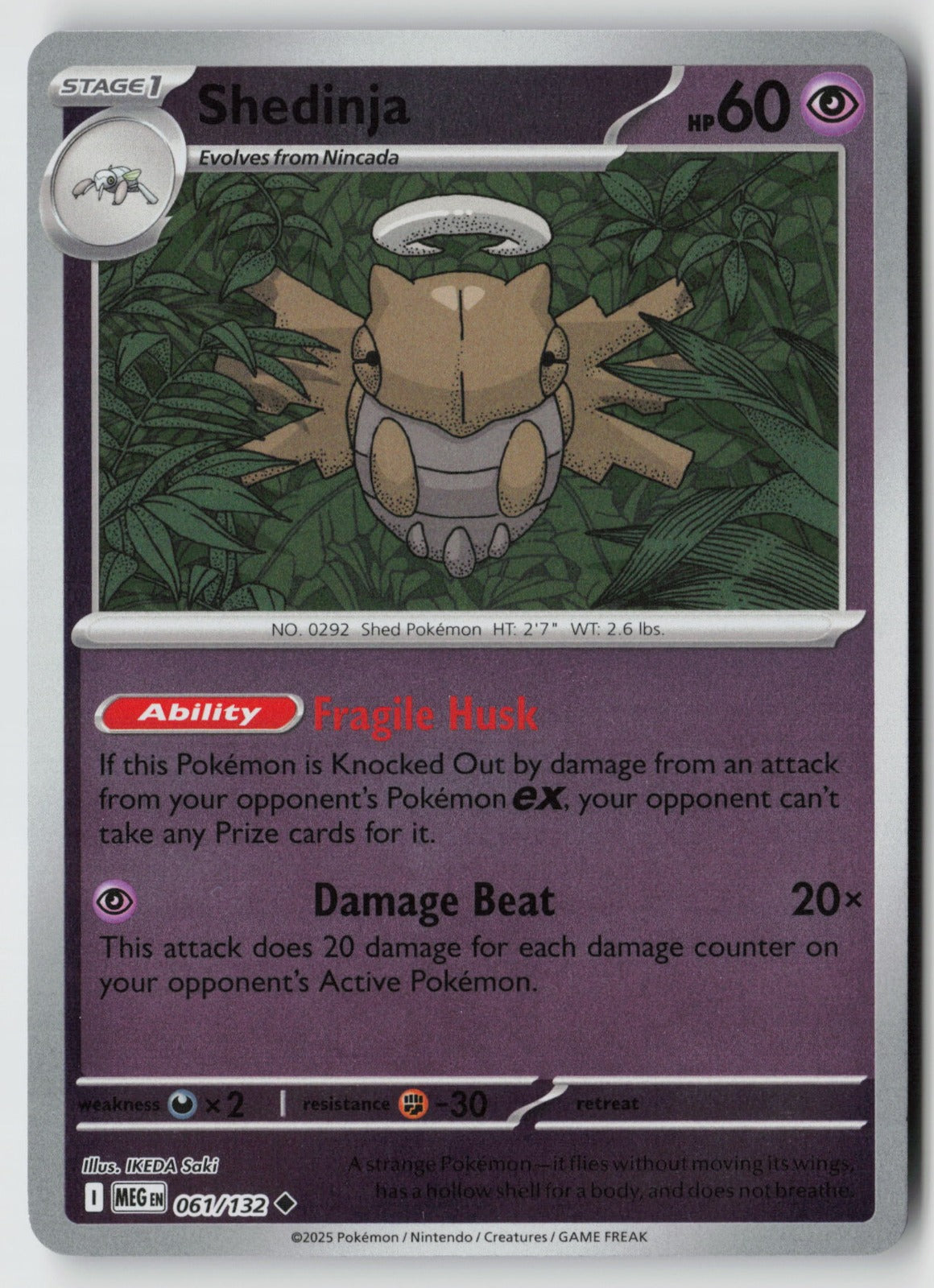 Shedinja 061/132 ME01: Mega Evolution Uncommon Reverse Holo NM IKEDA Saki