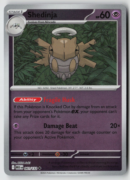 Shedinja 061/132 ME01: Mega Evolution Uncommon Reverse Holo NM IKEDA Saki