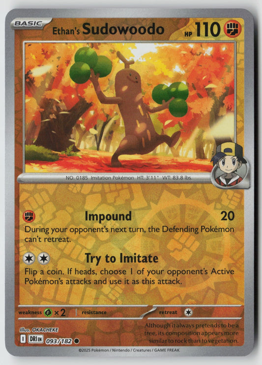 Ethan's Sudowoodo 093/182 SV10: Destined Rivals Common Reverse Holo NM