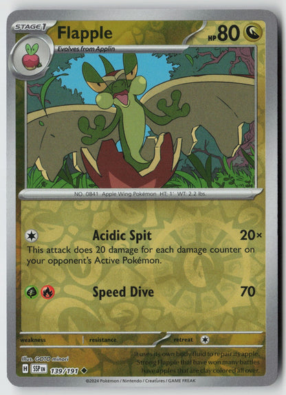 Flapple 139/191 SV08: Surging Sparks Uncommon Reverse Holo NM GOTO minori