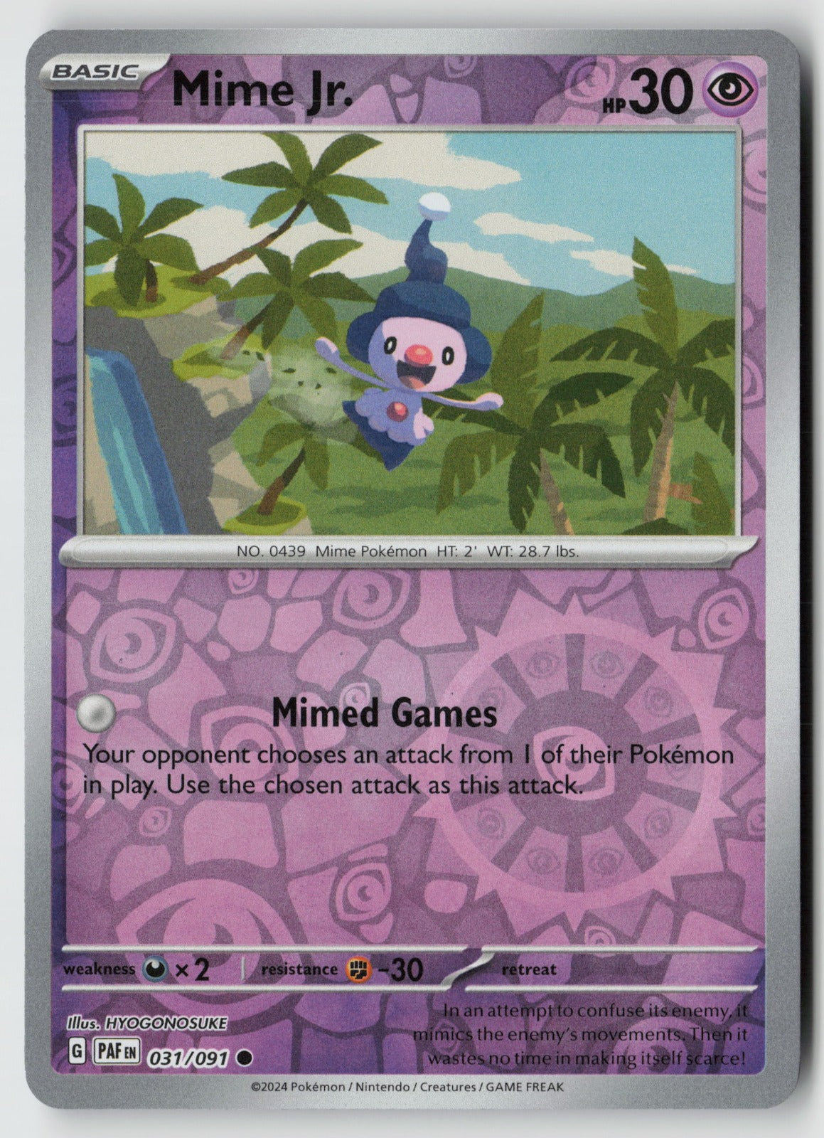 Mime Jr. 031/091 SV: Paldean Fates Common Reverse Holo NM HYOGONOSUKE