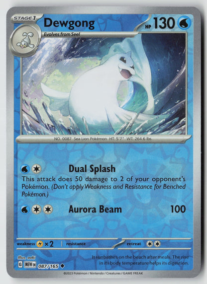 Dewgong 087/165 SV: Scarlet & Violet 151 Uncommon Reverse Holo NM aoki