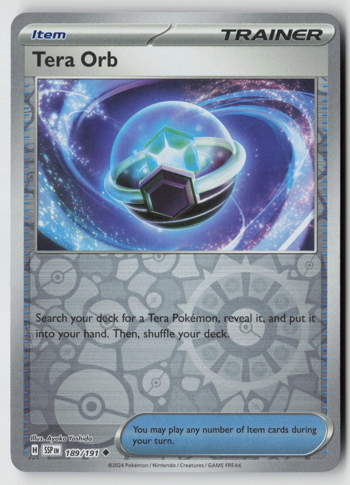 Tera Orb 189/191 SV08: Surging Sparks Uncommon Reverse Holo NM