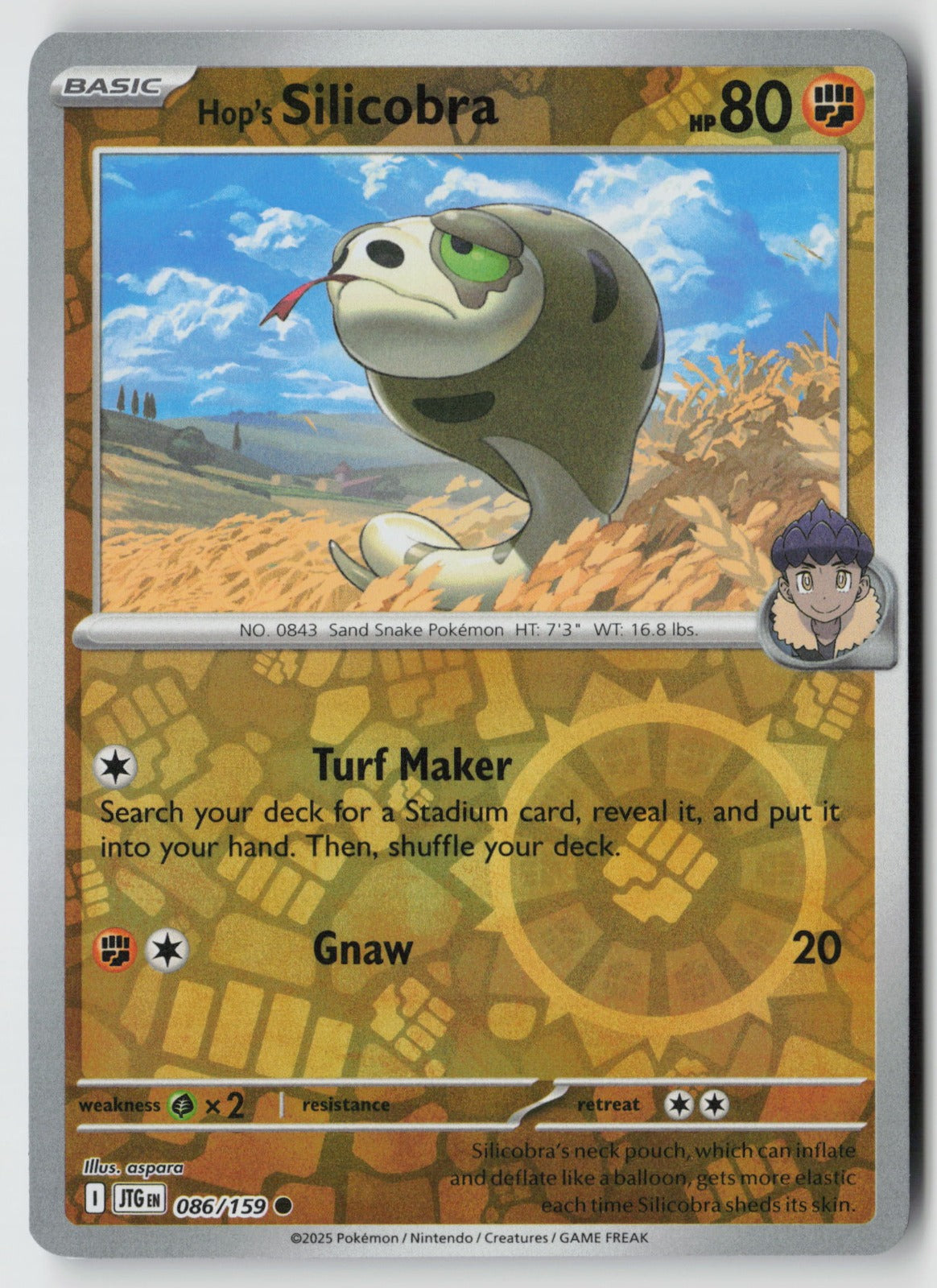 Hop's Silicobra 086/159 SV09: Journey Together Common Reverse Holo NM aspara