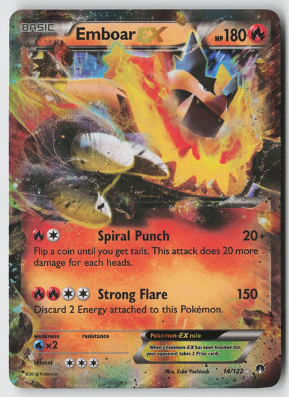 Emboar EX 14/122 XY - BREAKpoint Ultra Rare Holo NM Eske Yoshinob