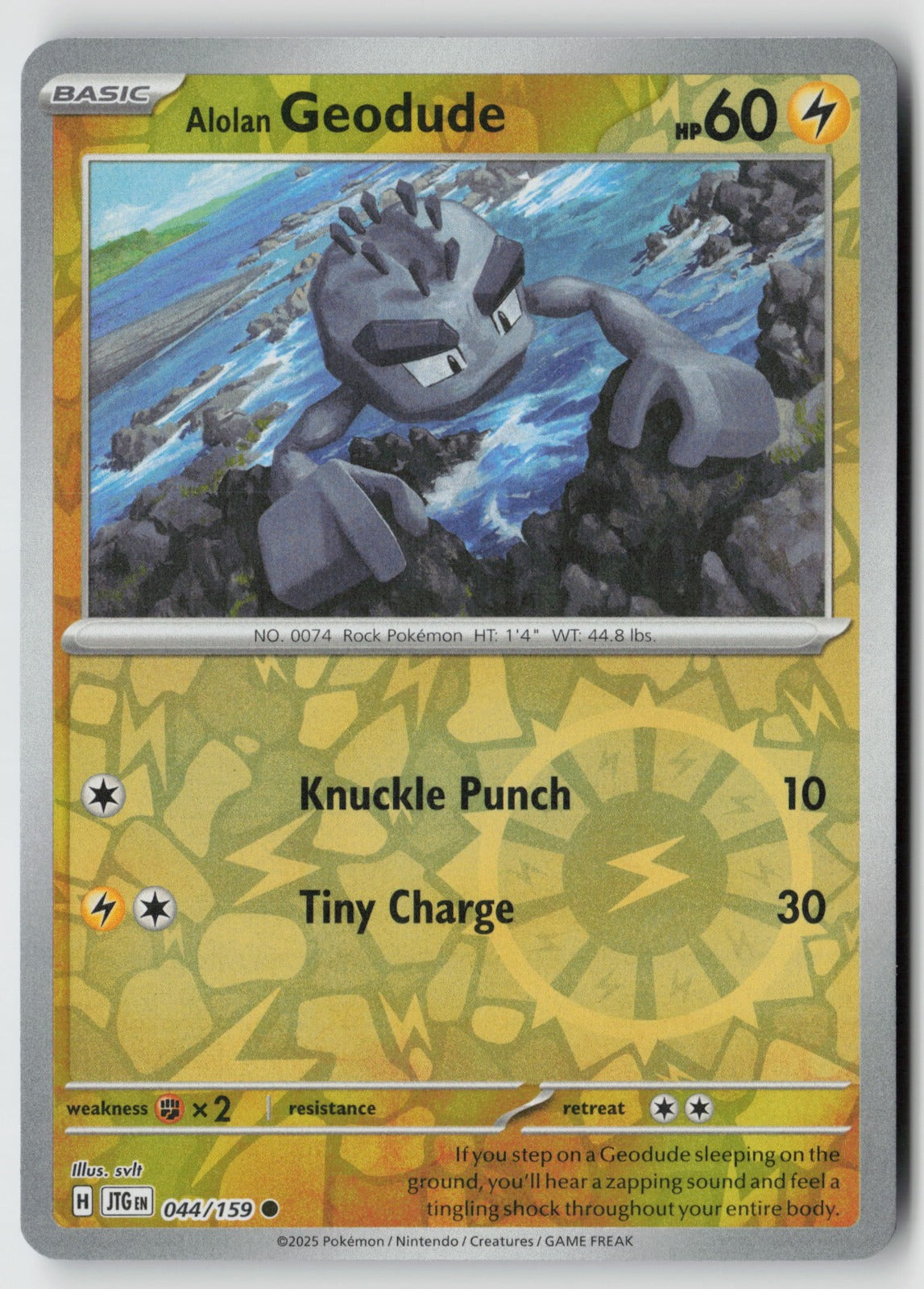 Alolan Geodude 044/159 SV09: Journey Together Common Reverse Holo NM svlt