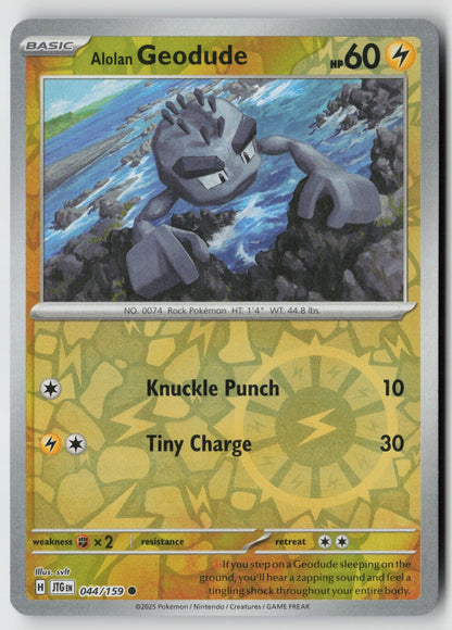 Alolan Geodude 044/159 SV09: Journey Together Common Reverse Holo NM svlt