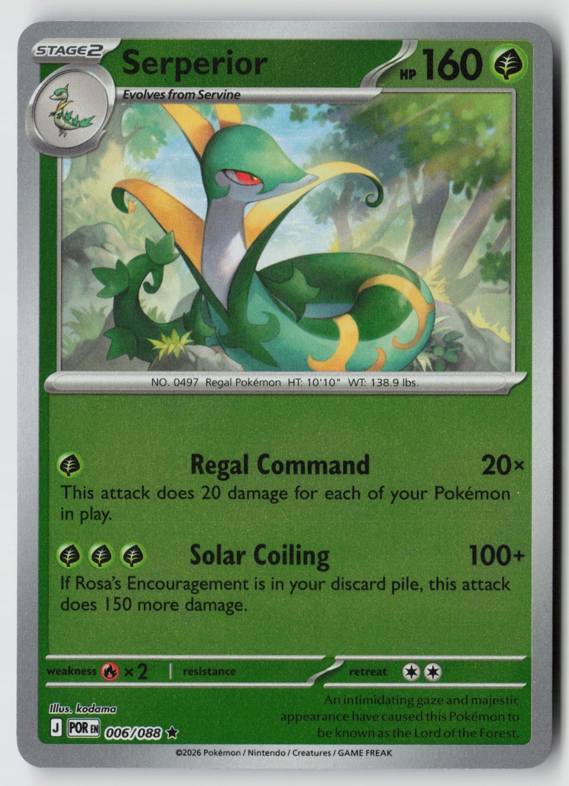 Serperior 006/088 ME03: Perfect Order Rare Reverse Holo NM kodama