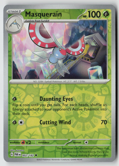 Masquerain 002/182 SV04: Paradox Rift Uncommon Reverse Holo NM kantaro