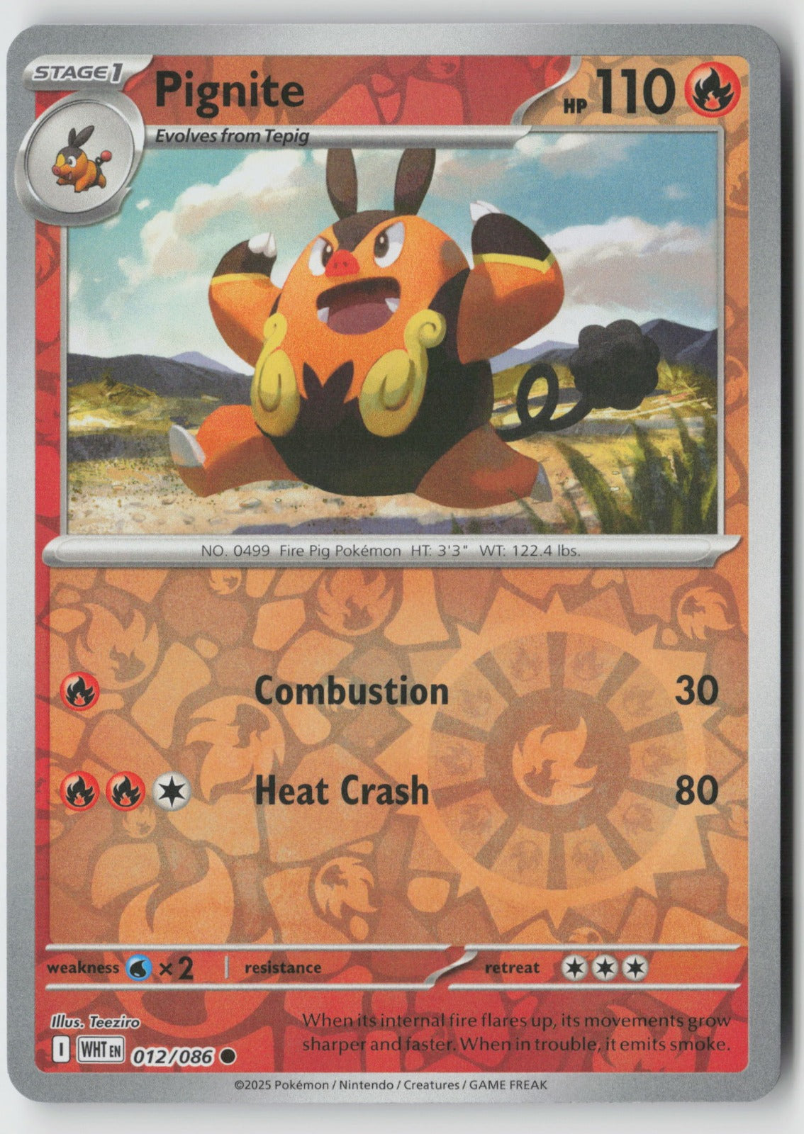 Pignite 012/086 SV: White Flare Common Reverse Holo NM Teeziro