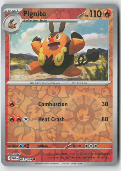 Pignite 012/086 SV: White Flare Common Reverse Holo NM Teeziro