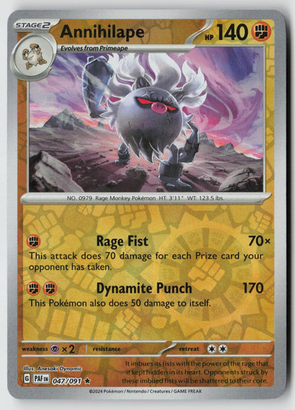 Annihilape 047/091 SV: Paldean Fates Rare Reverse Holo NM Anesaki Dynamic