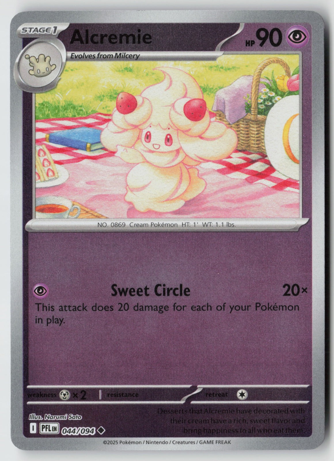 Alcremie 044/094 ME02: Phantasmal Flames Uncommon Reverse Holo NM Narumi Sato