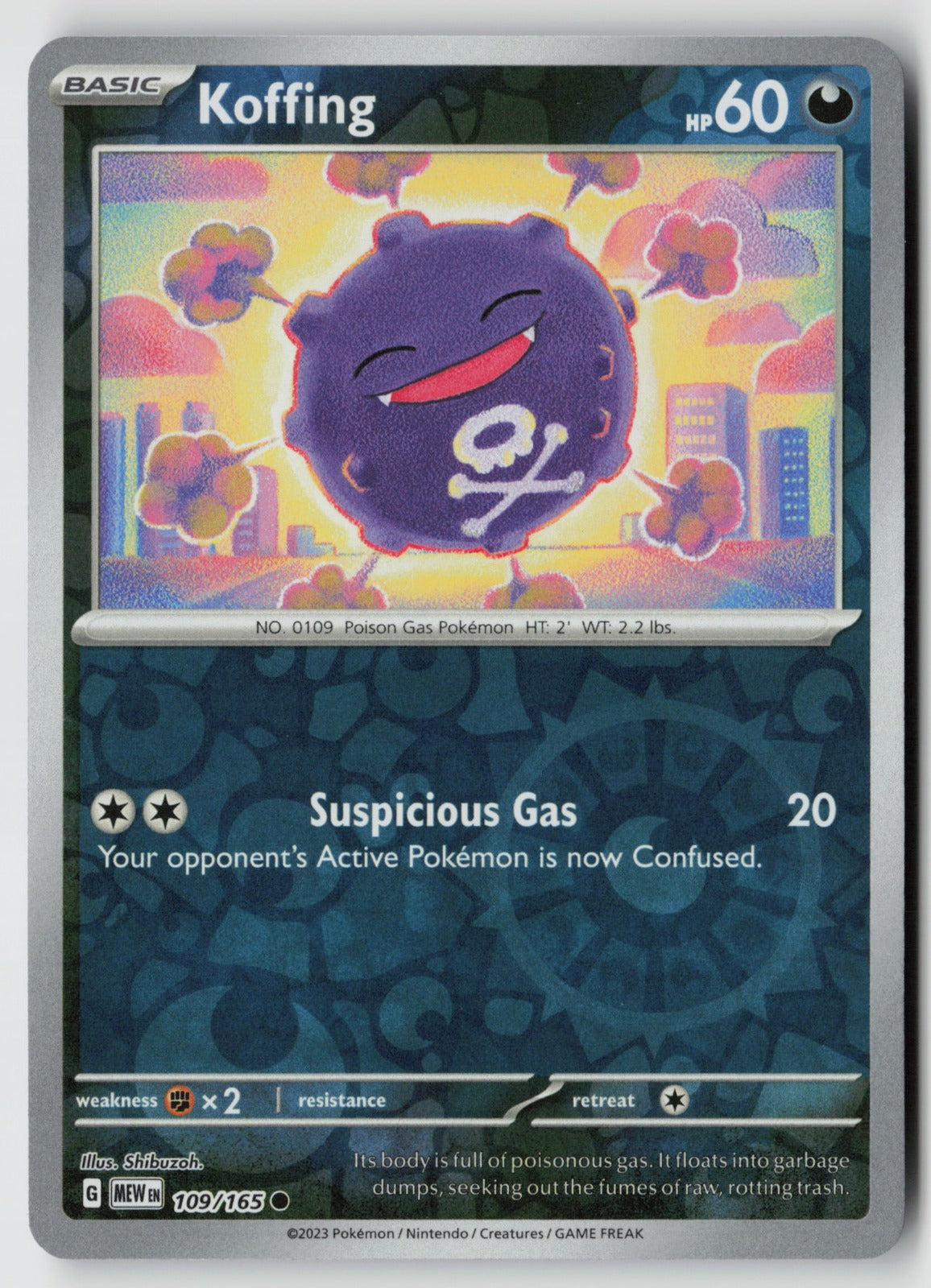 Koffing 109/165 SV: Scarlet & Violet 151 Common Reverse Holo NM Shibuzoh