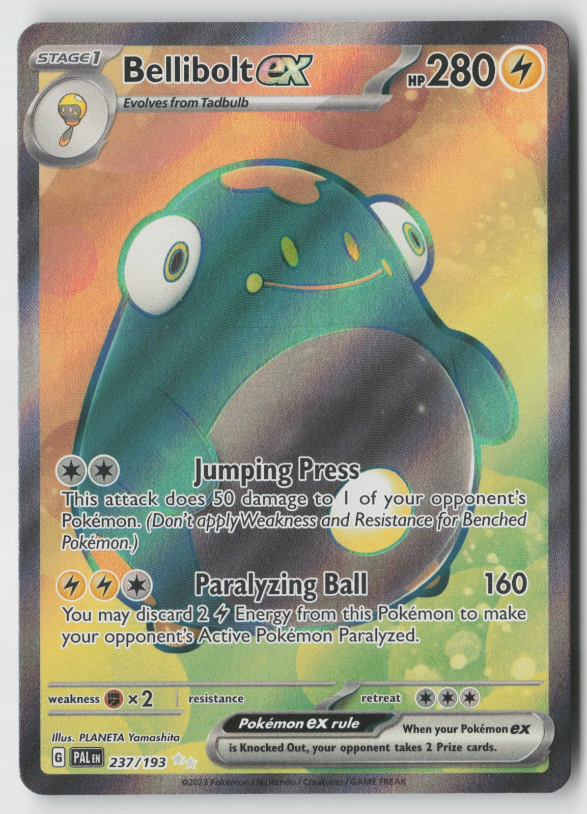 Bellibolt ex 237/193 SV02: Paldea Evolved Ultra Rare Holo NM PLANETA Yamashito