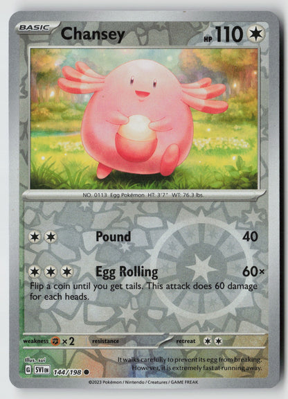 Chansey 144/198 SV01: Scarlet & Violet Base Set Common Reverse Holo NM