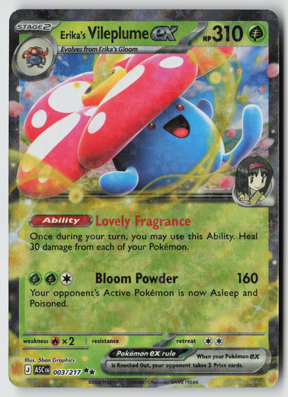 Erika's Vileplume ex 003/217 ME: Ascended Heroes Double Rare Holo NM