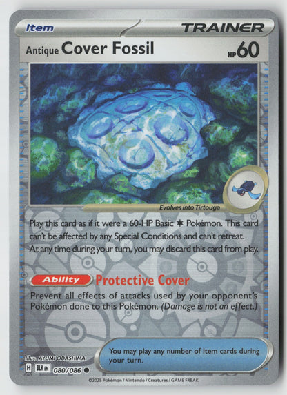 Antique Cover Fossil 080/086 SV: Black Bolt Common Reverse Holo NM