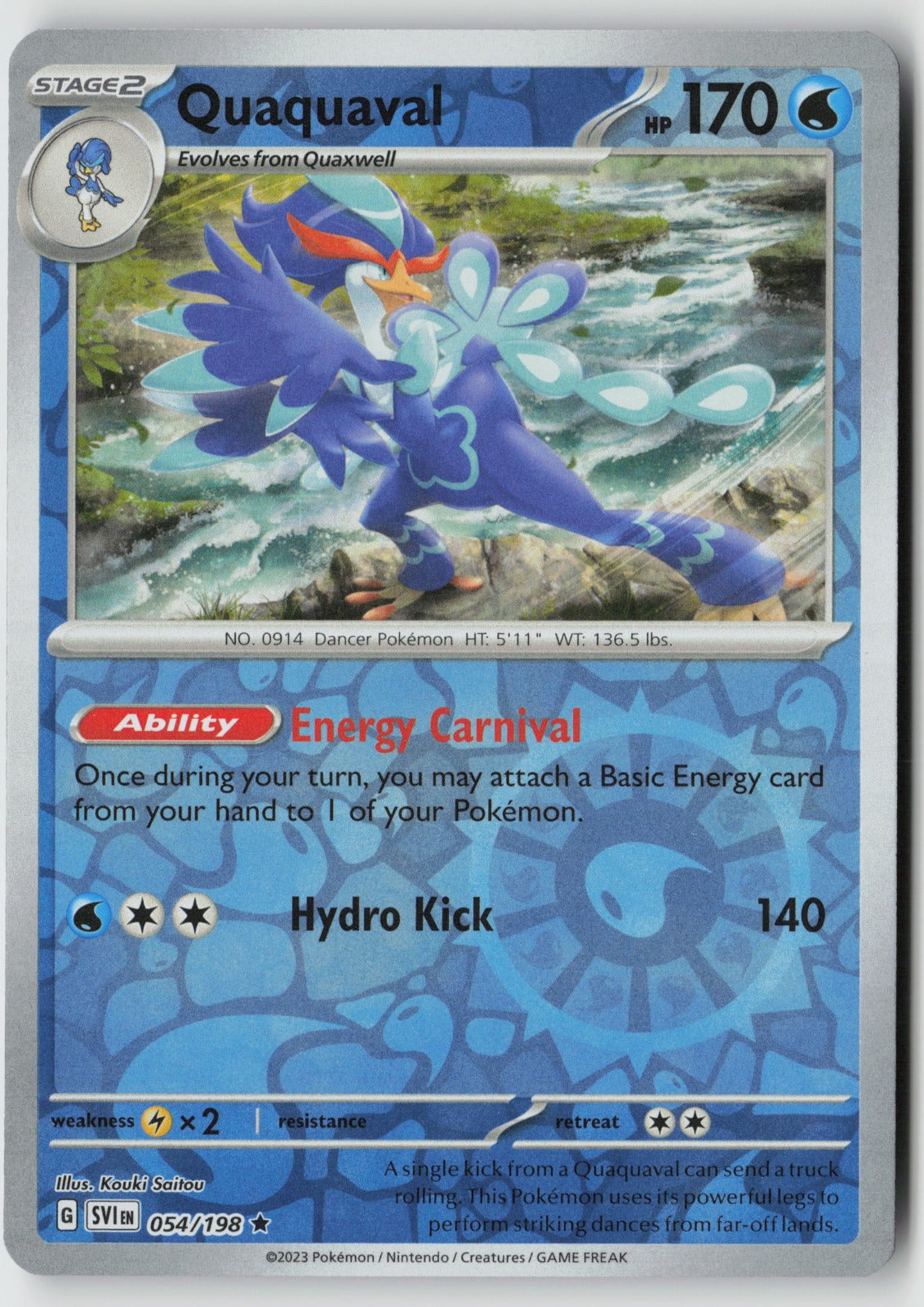 Quaquaval 054/198 SV01: Scarlet & Violet Base Set Rare Reverse Holo NM nagimiso