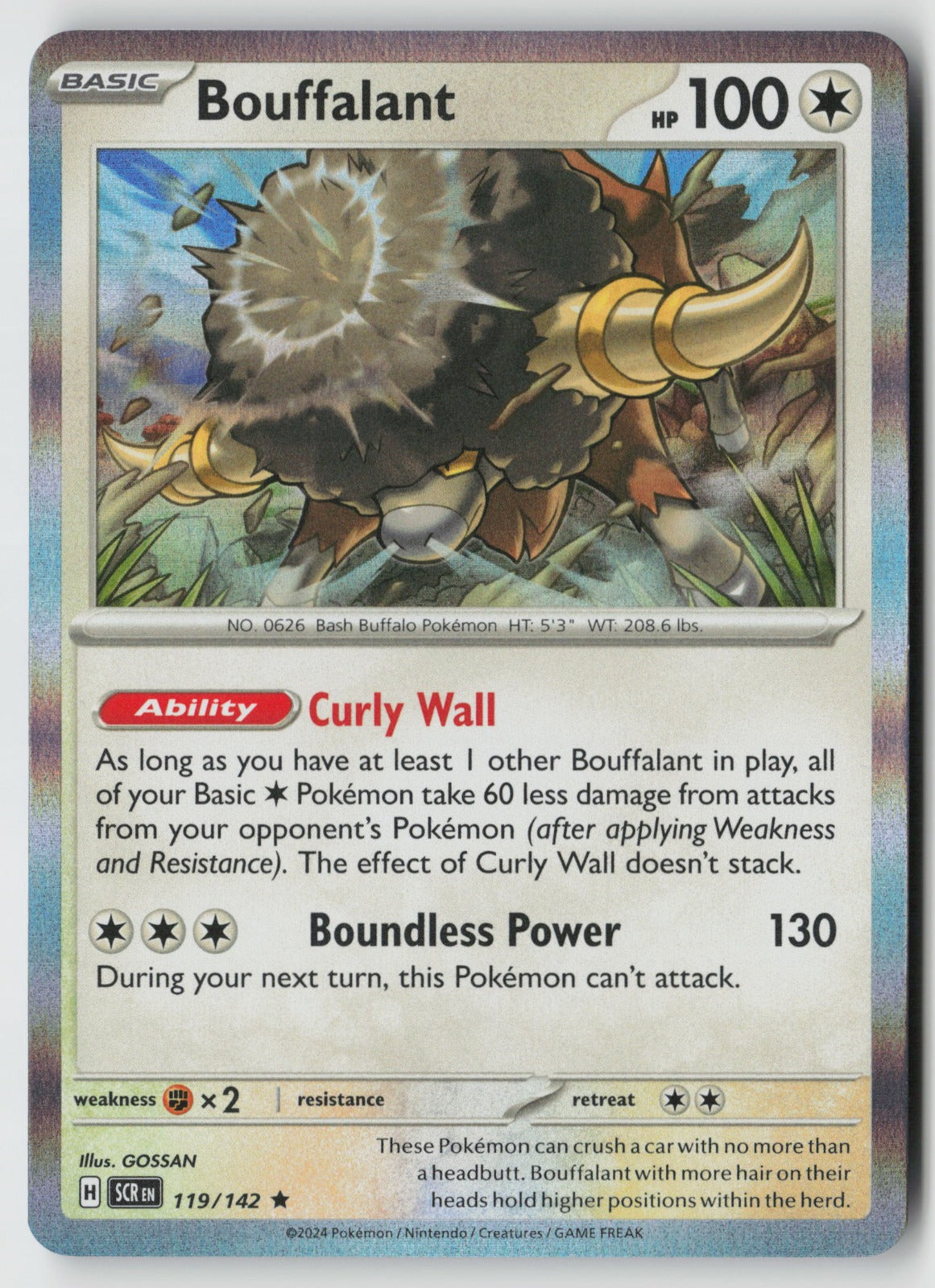 Bouffalant 119/142 SV07: Stellar Crown Rare Holo NM GOSSAN