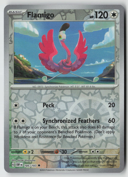 Flamigo 185/197 SV03: Obsidian Flames Uncommon Reverse Holo NM Hiroki Asanuma