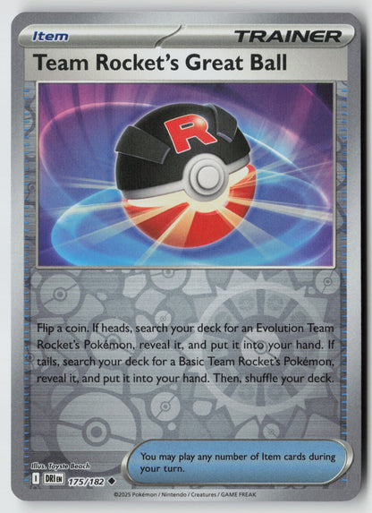 Team Rocket's Great Ball 175/182 SV10: Destined Rivals Uncommon NM Toyste Beach