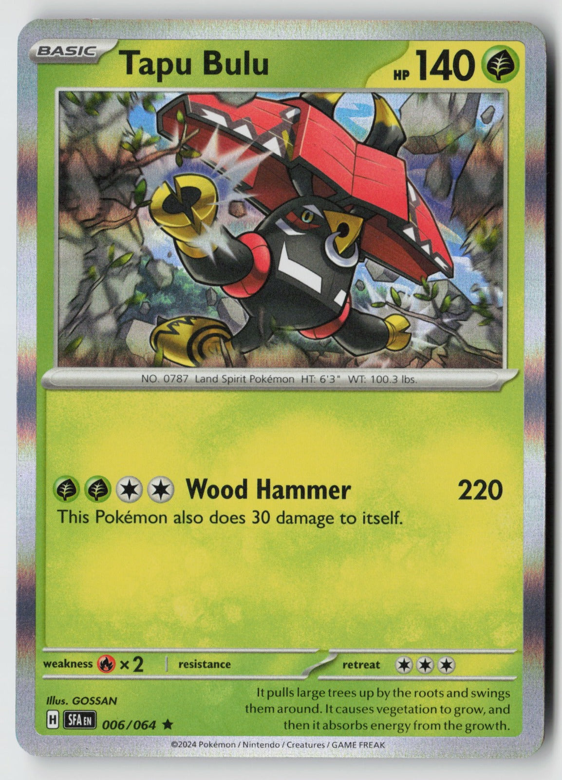 Tapu Bulu 006/064 SV: Shrouded Fable Rare Holo NM GOSSAN