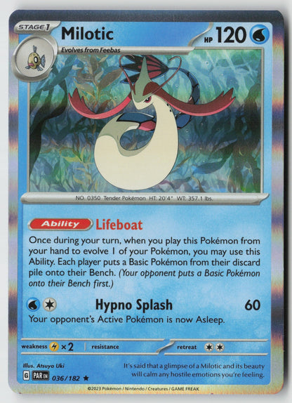 Milotic 036/182 SV04: Paradox Rift Rare Holo NM Atsuya Uki