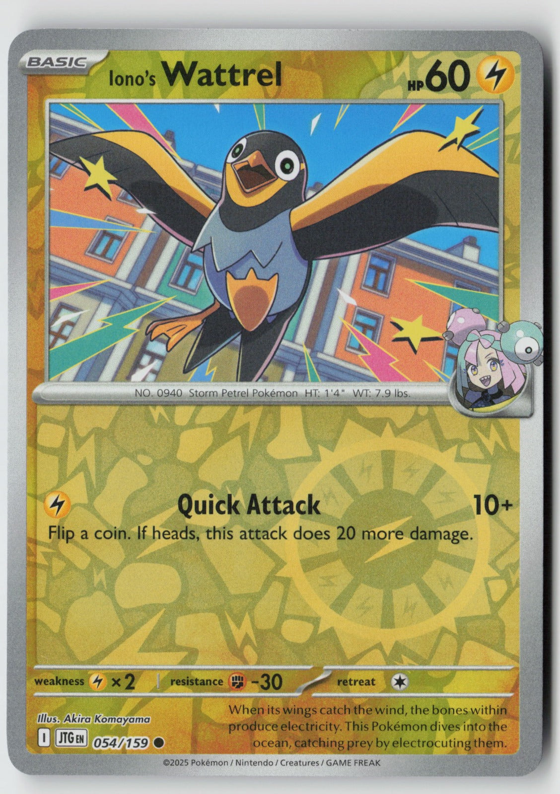 Iono's Wattrel 054/159 SV09: Journey Together Common Reverse Holo NM