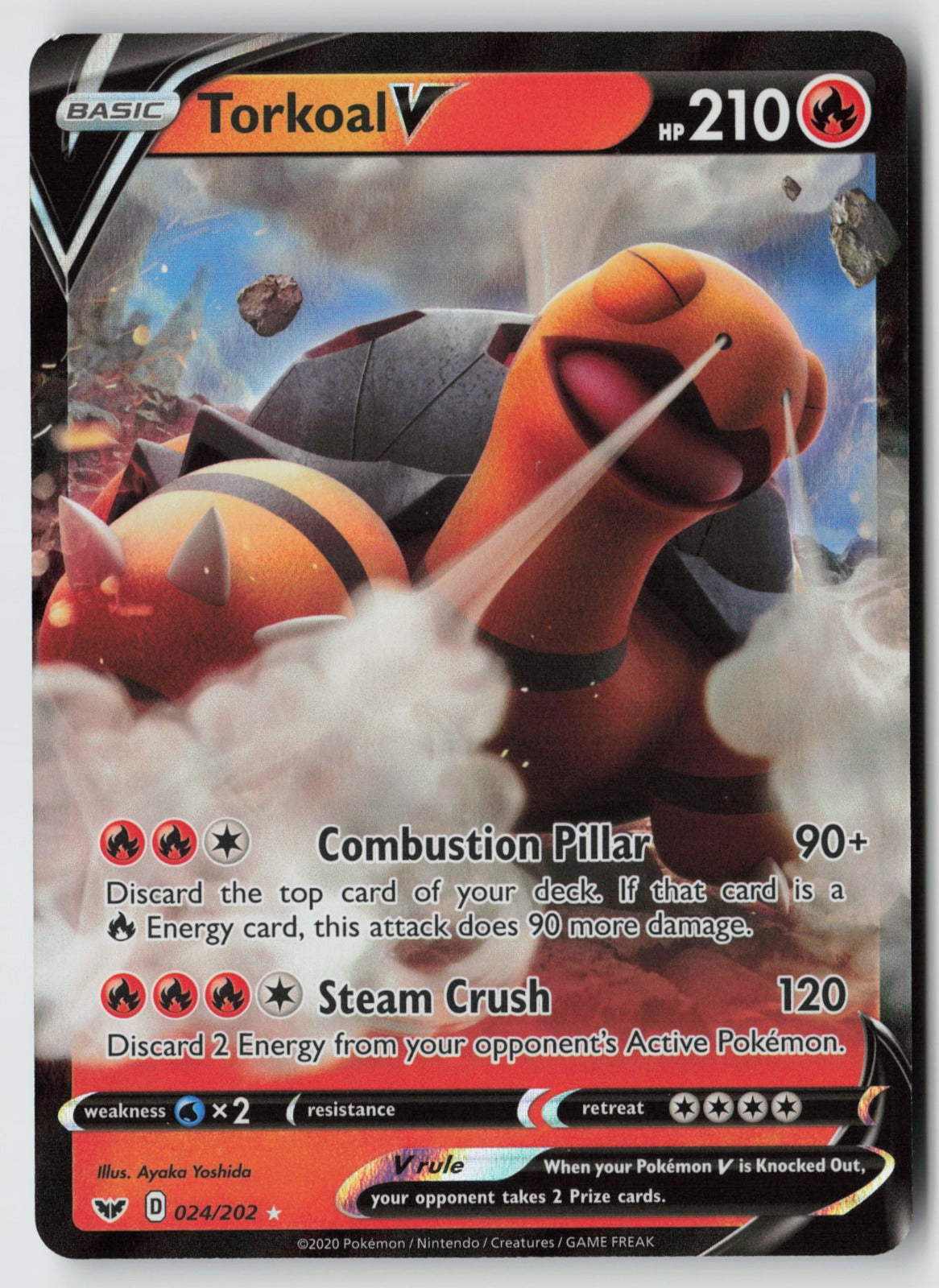 Torkoal V 024/202 SWSH01: Sword & Shield Base Set Ultra Rare Holo NM