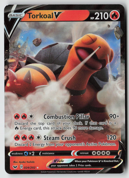Torkoal V 024/202 SWSH01: Sword & Shield Base Set Ultra Rare Holo NM