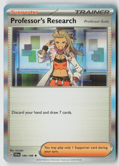 Professor's Research [Professor Sada] 189/198  Scarlet & Violet Base Set Holo NM