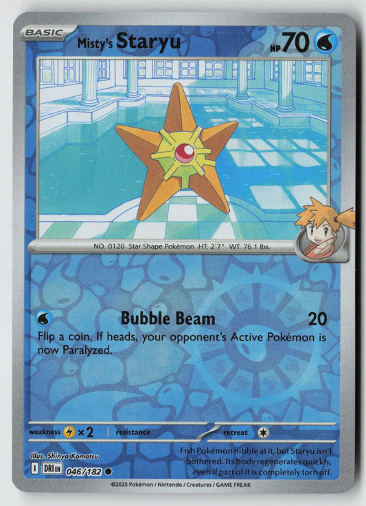 Misty's Staryu 046/182 SV10: Destined Rivals Common Reverse Holo NM