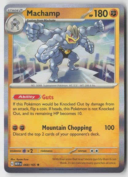 Machamp 068/165 SV: Scarlet & Violet 151 Rare Holo NM Ryuta Fuse