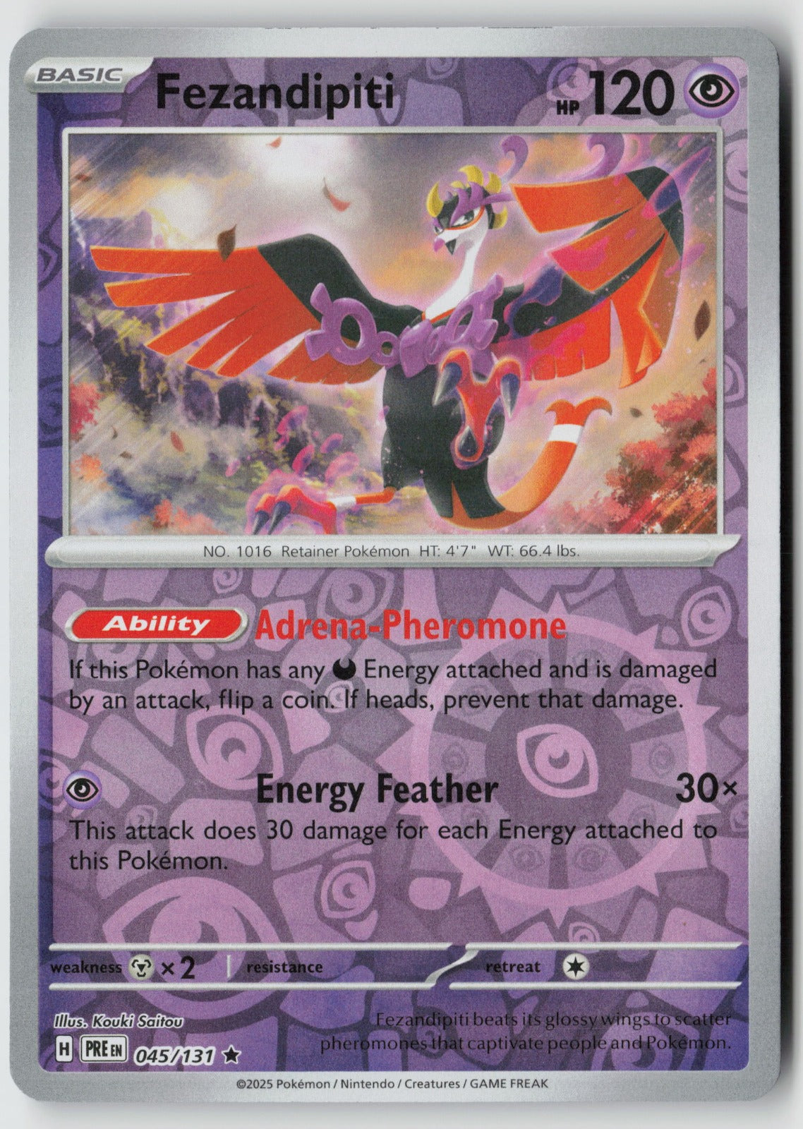 Fezandipiti 045/131 SV: Prismatic Evolutions Rare Reverse Holo NM Kouki Saitou