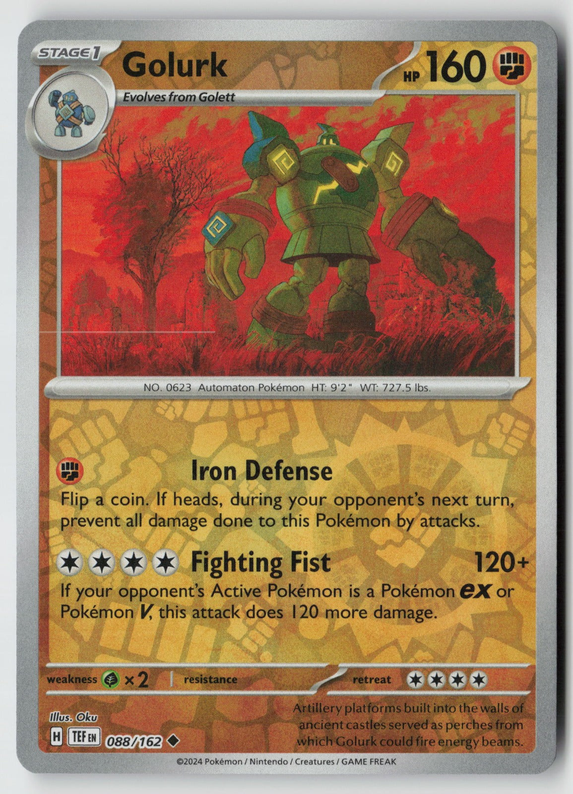 Golurk 088/162 SV05: Temporal Forces Uncommon Reverse Holo NM Oku