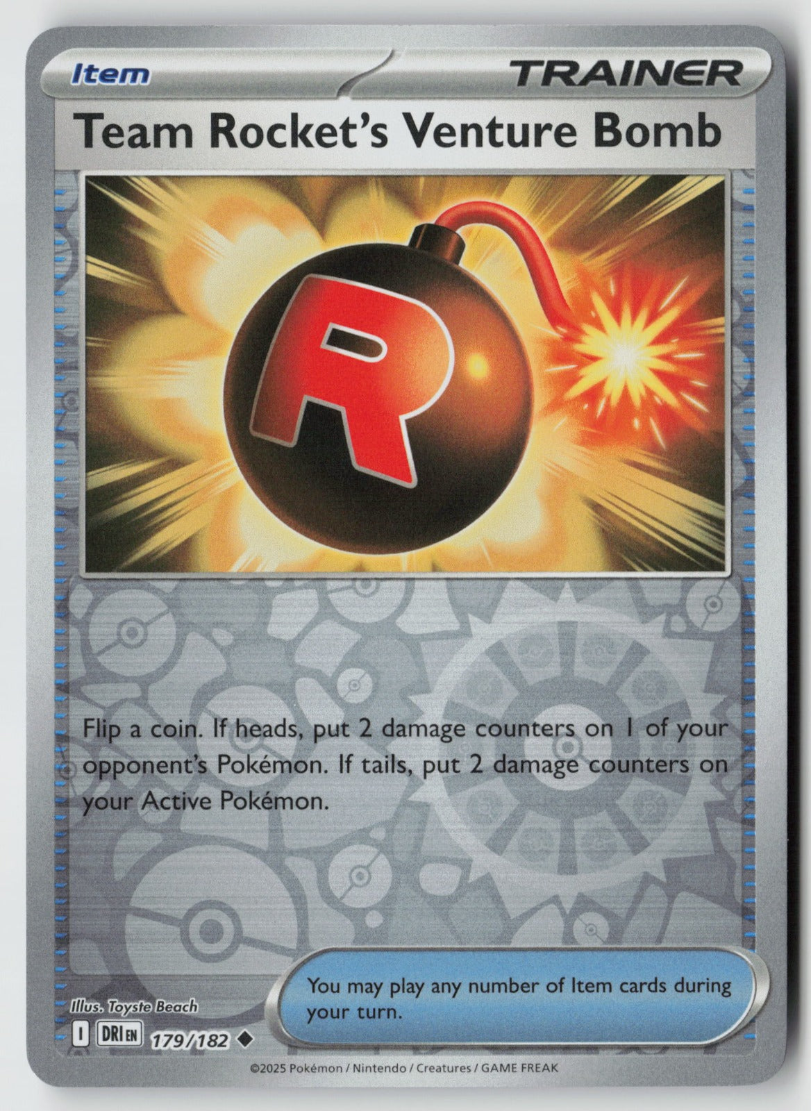 Team Rocket's Venture Bomb 179/182 SV10: Destined Rivals Uncommon NM svlt